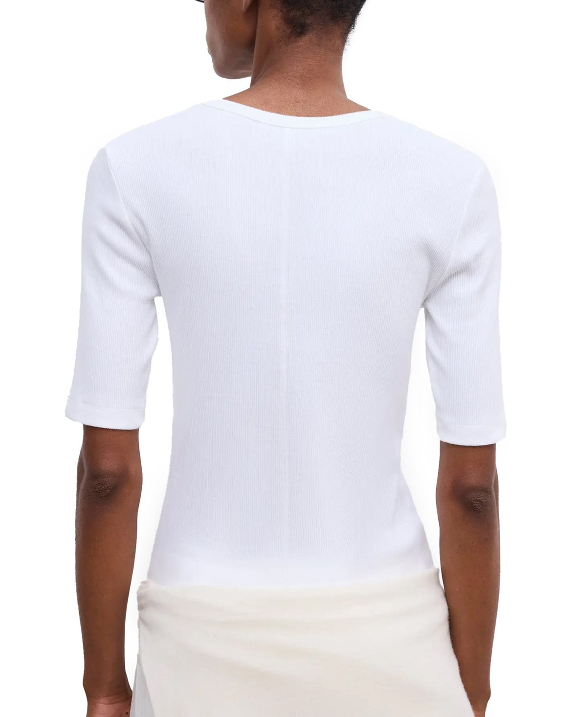 Fitted Rib T-Shirt White