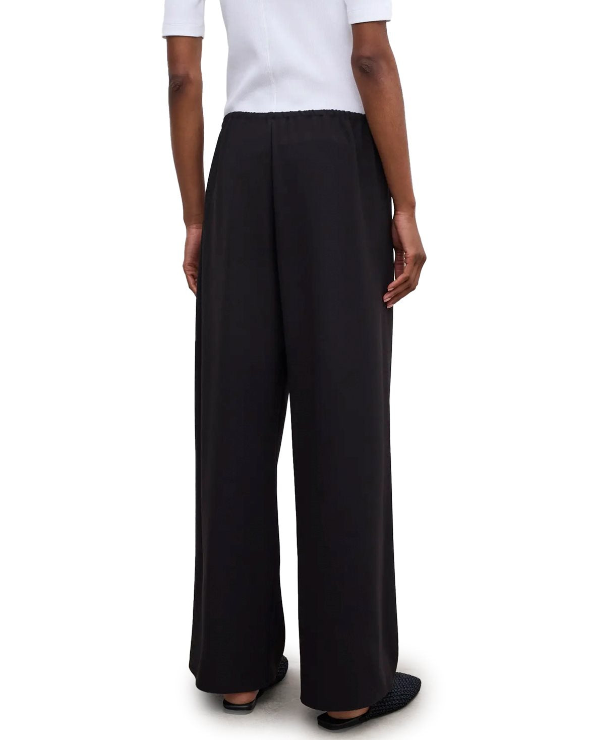 Fluid Crepe Trousers Black