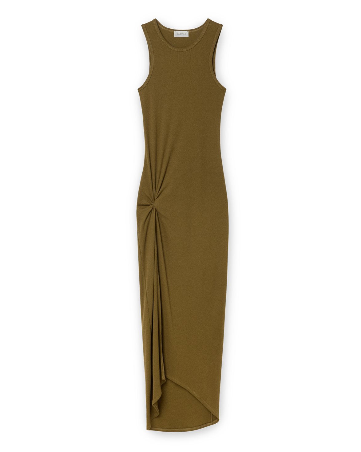 Knot Tank Dress Dark Olive Green