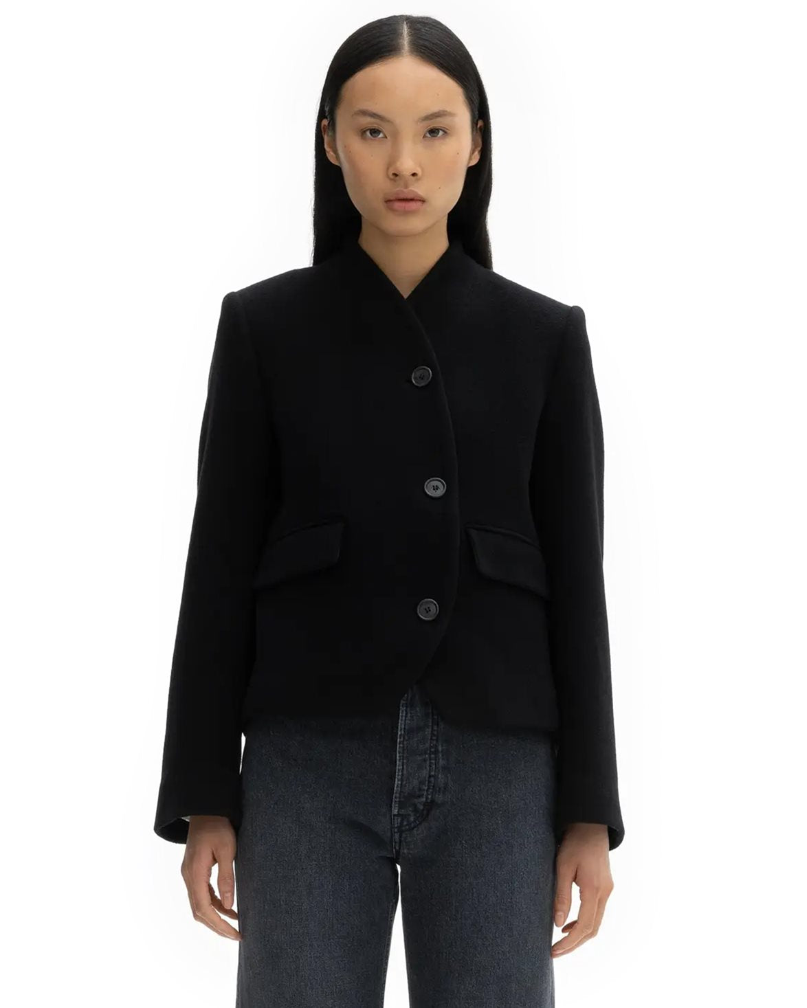 Short Curved Jacket Black