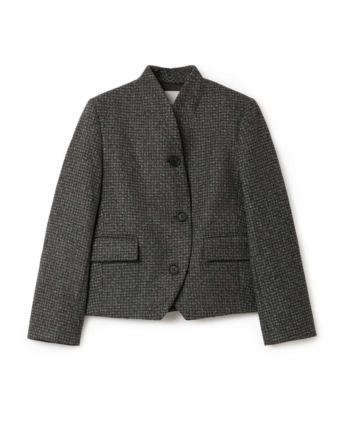 Short Curved Jacket Charcoal Grey