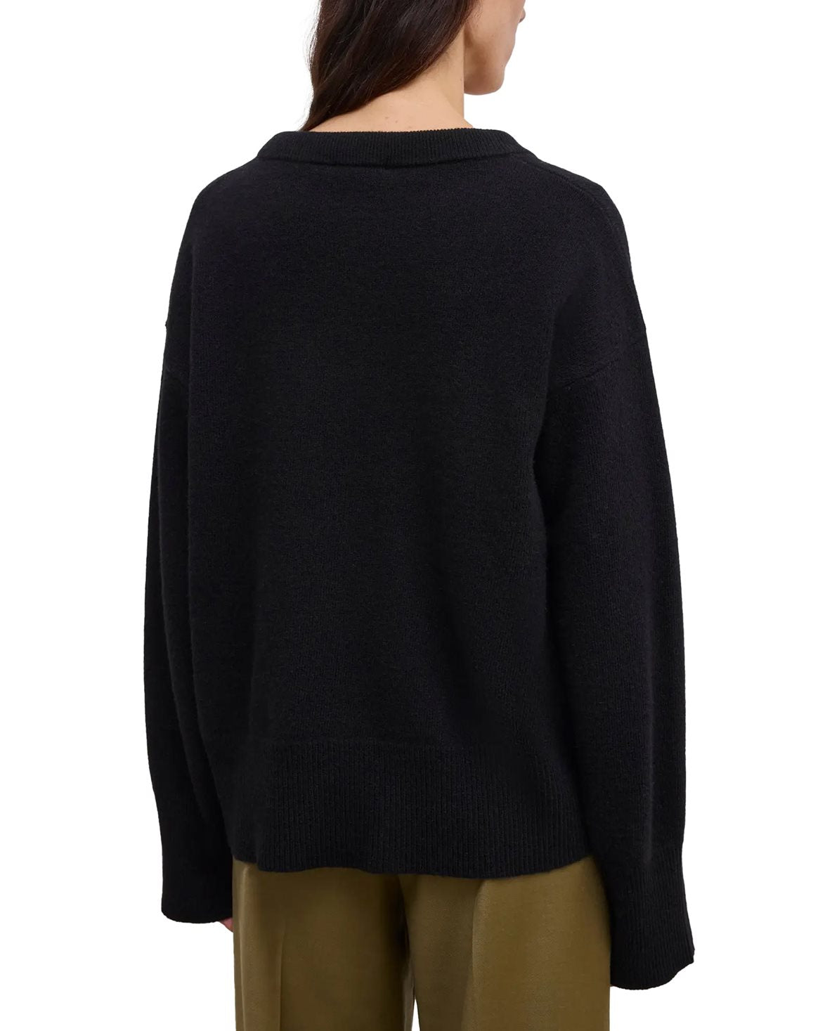 Soft Wool Scoop Knit Black
