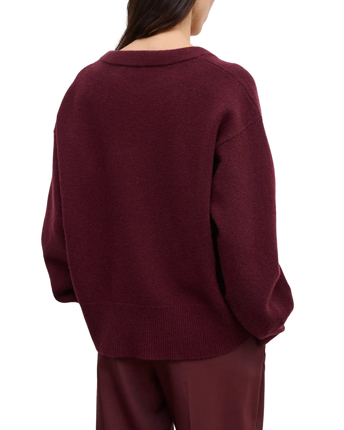 Soft Wool Scoop Knit Burgundy Red