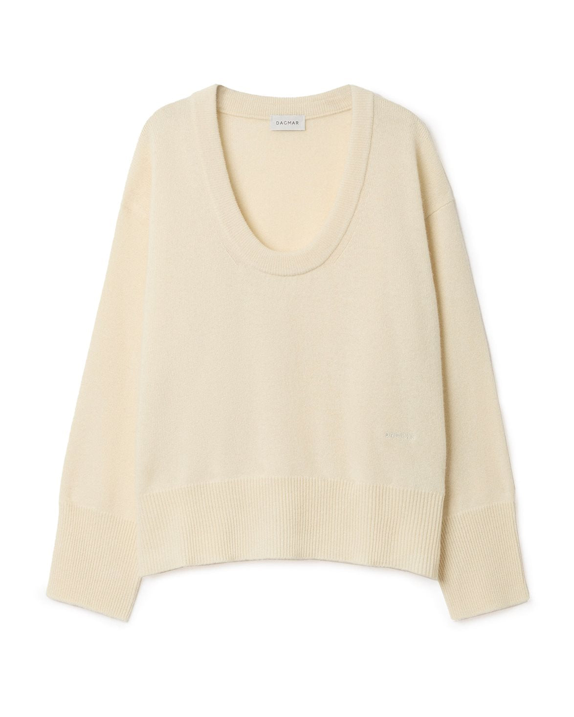 Soft Wool Scoop Knit Cream White