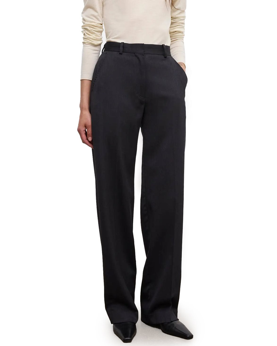 Tapered Wool Trouser Antracite Grey