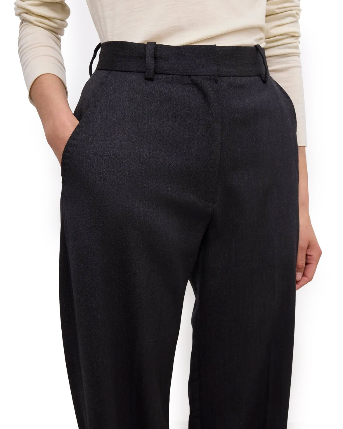 Tapered Wool Trouser Antracite Grey