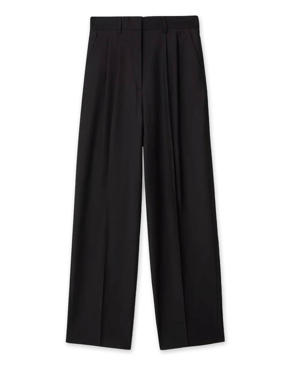 Wide Suit Trousers Black