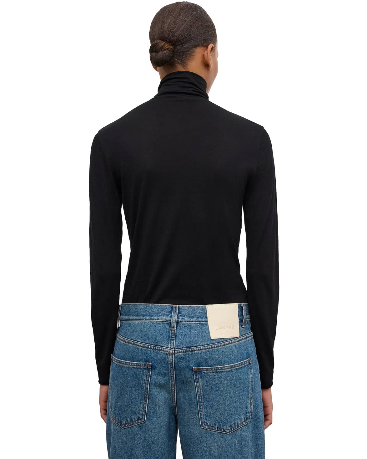 Wool Jersey Rollneck Black
