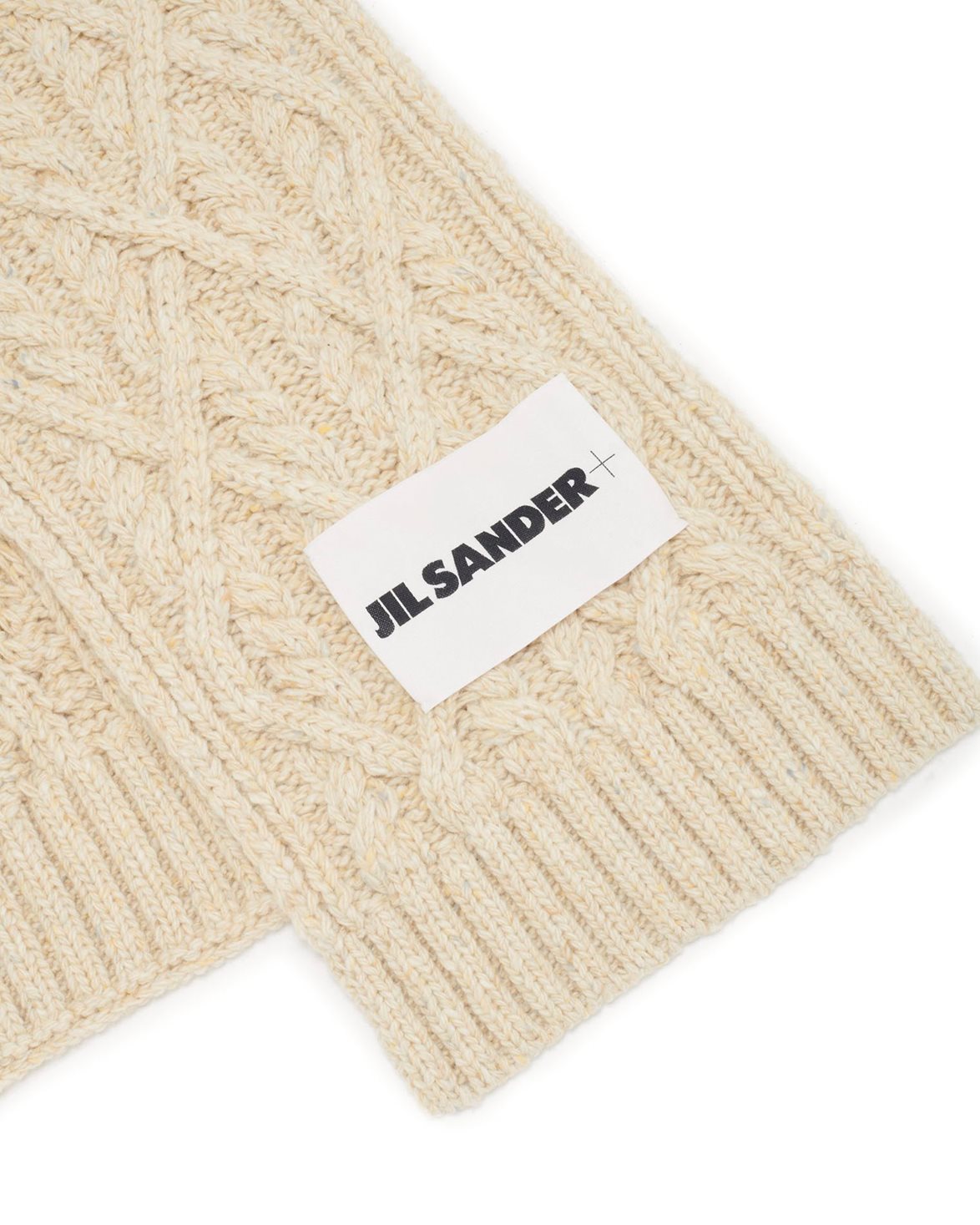 Jil Sander+ Chunky Cable Knit Wool Scarf Natural