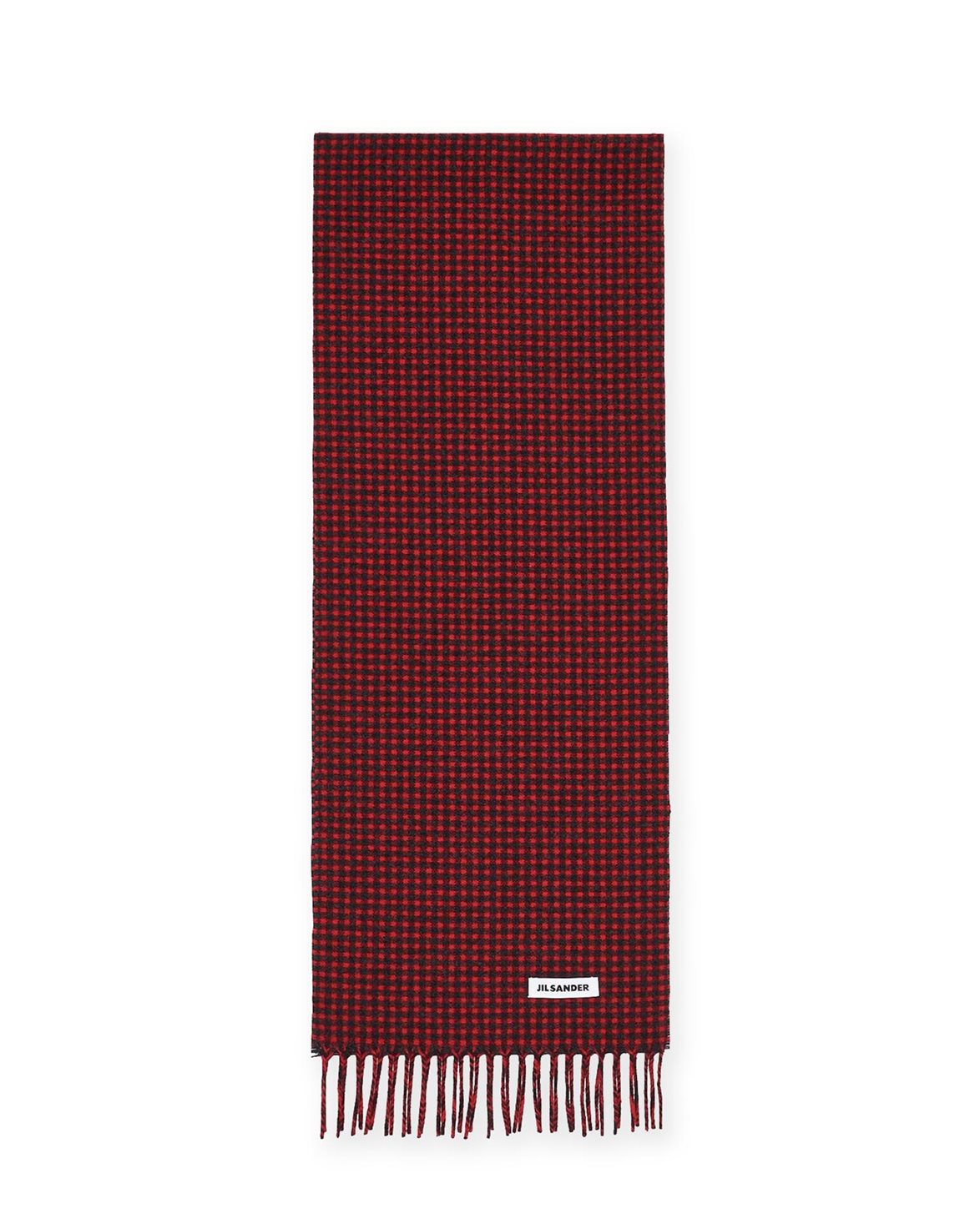Slim Wool Check Scarf Ember