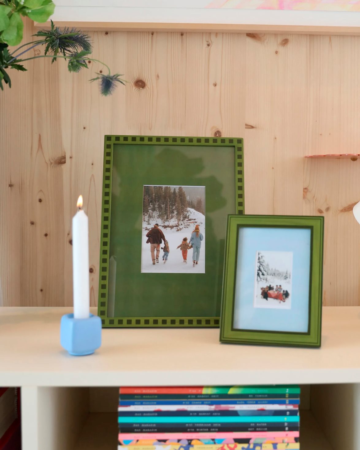 Candle Holder Chunk Light Blue