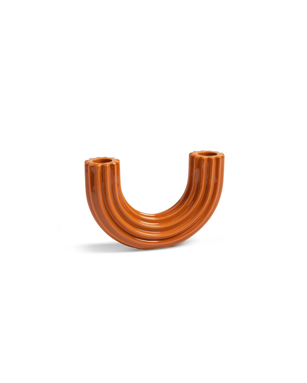 Churros Double Candle Holder Brown