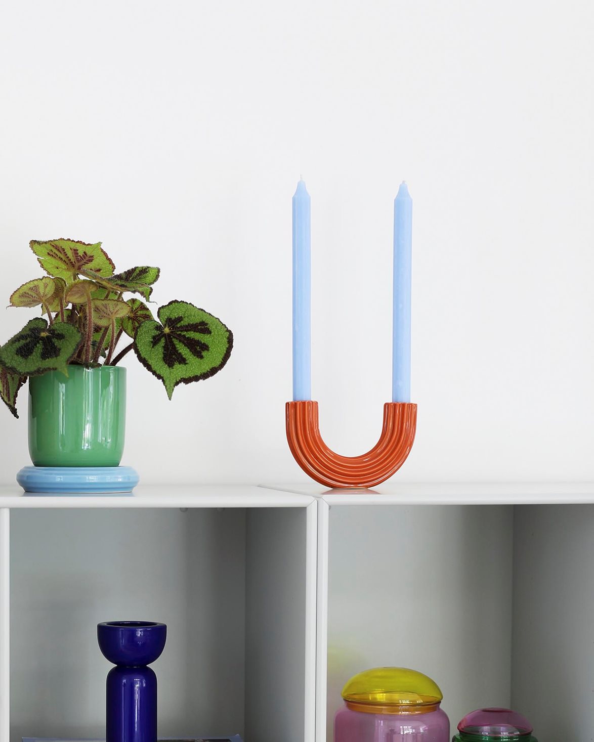 Churros Double Candle Holder Brown
