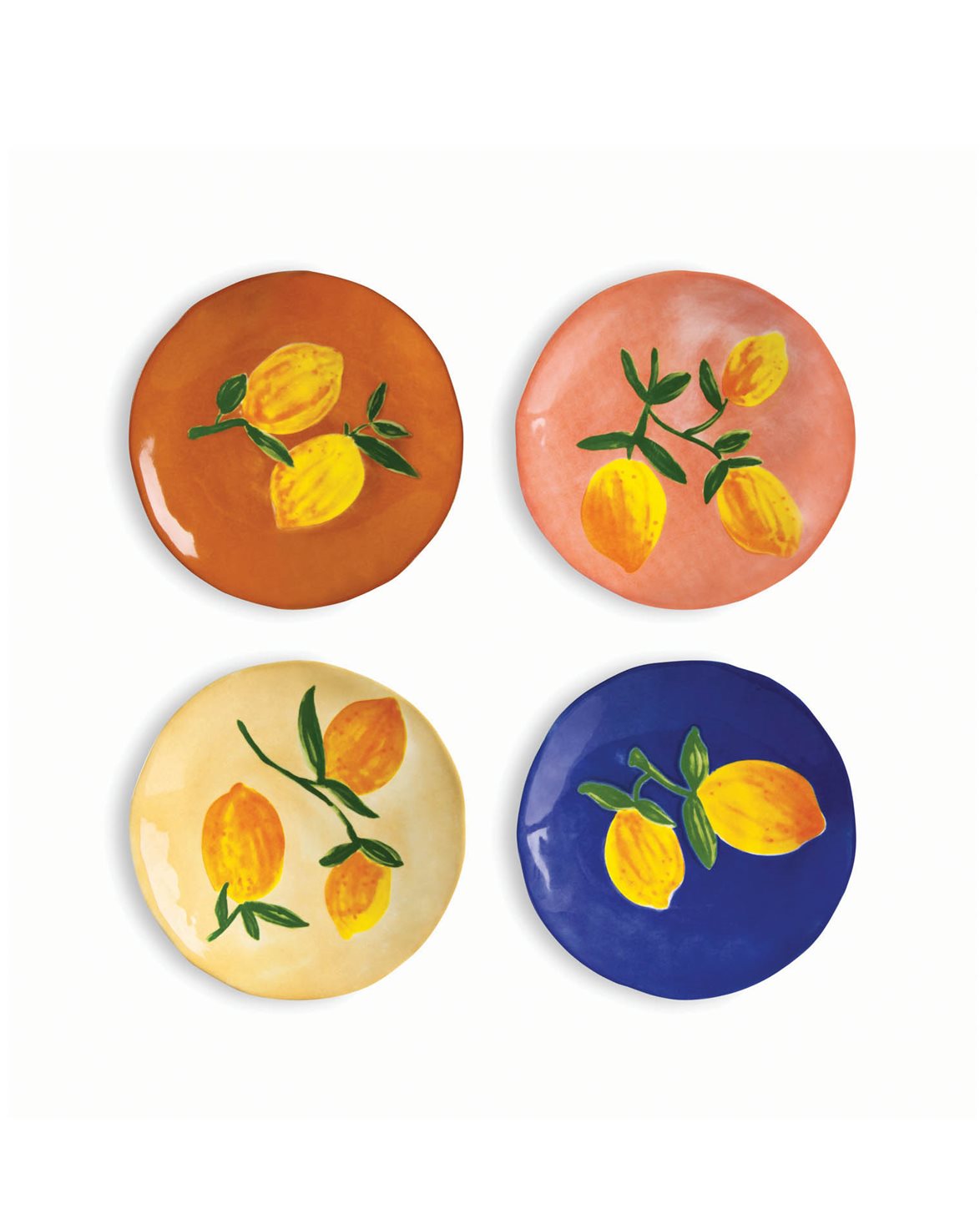 Lemon Plate Set Of 4 Multicolor