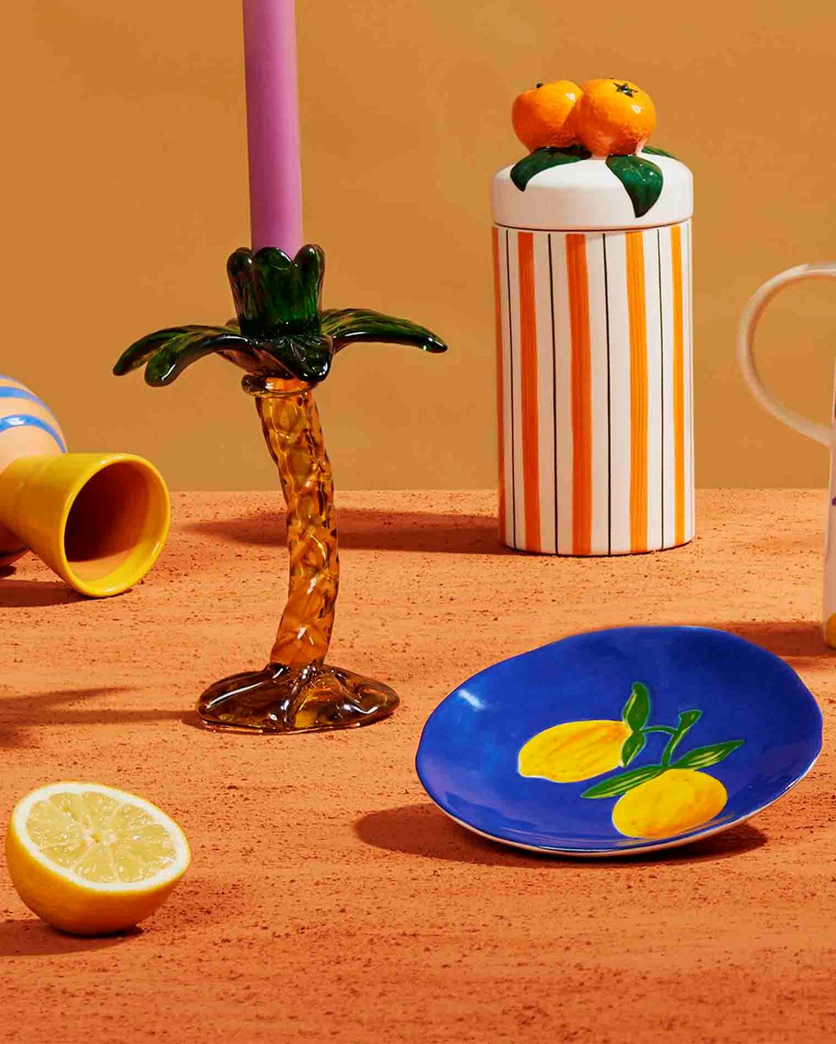 Lemon Plate Set Of 4 Multicolor