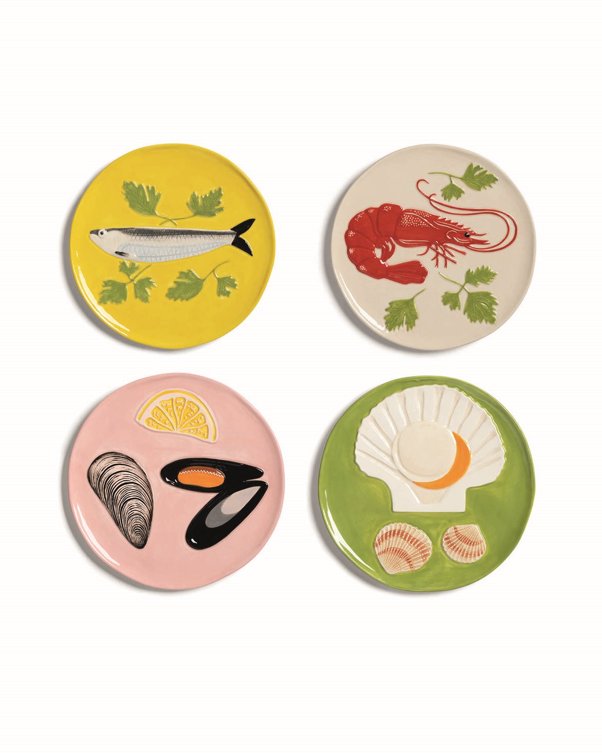 Plate De La Mer Set Of 4 Multicolor