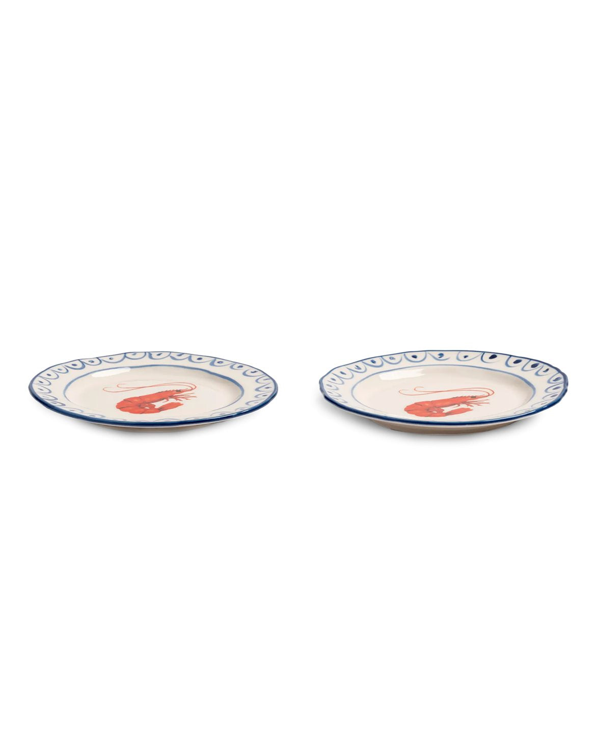 Plate Sirène Crevette Set Of 2 Multicolor
