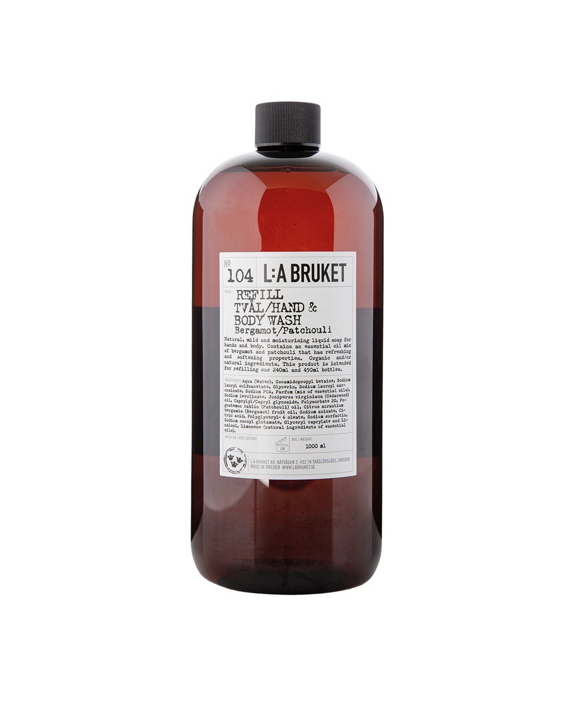 104 Refill Hand & Body Wash Bergamot/Patchouli