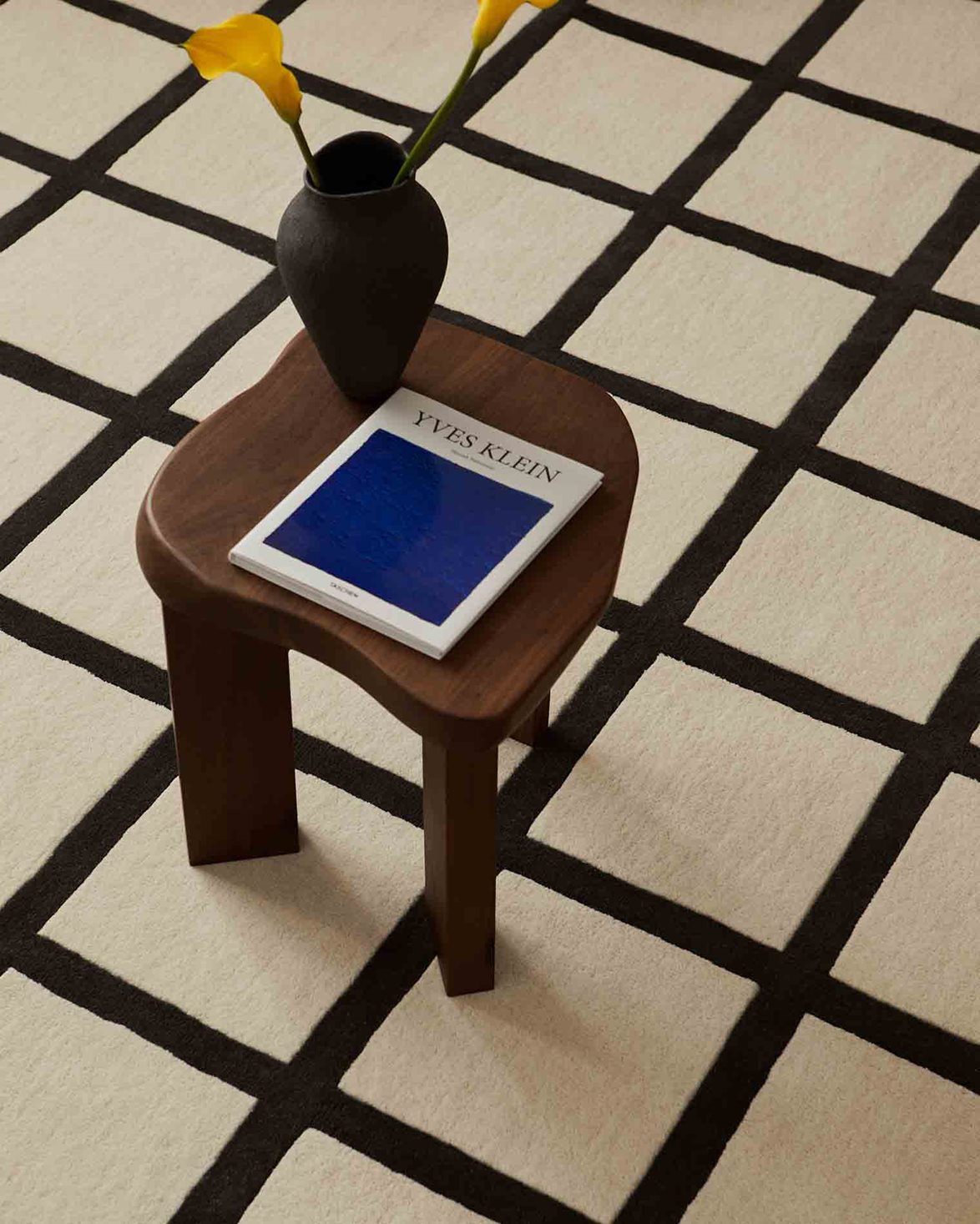 Avenue Checked Wool Rug Bone White
