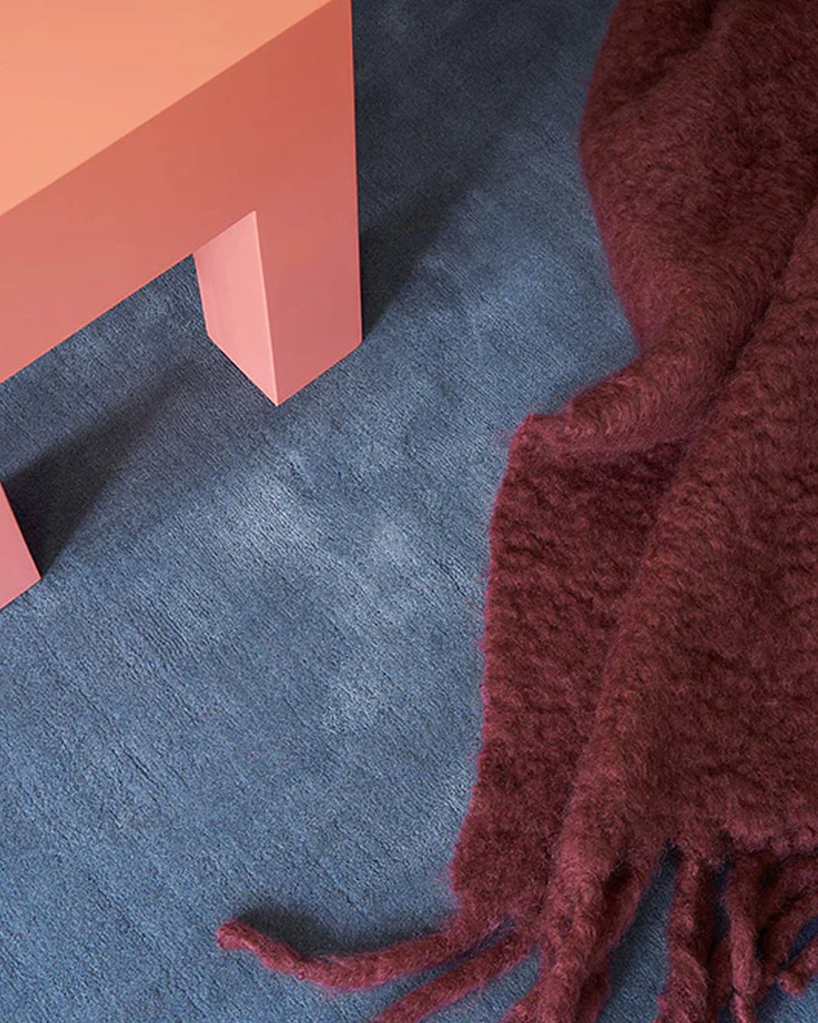 Classic Solid Wool Rug Cornflower Blue