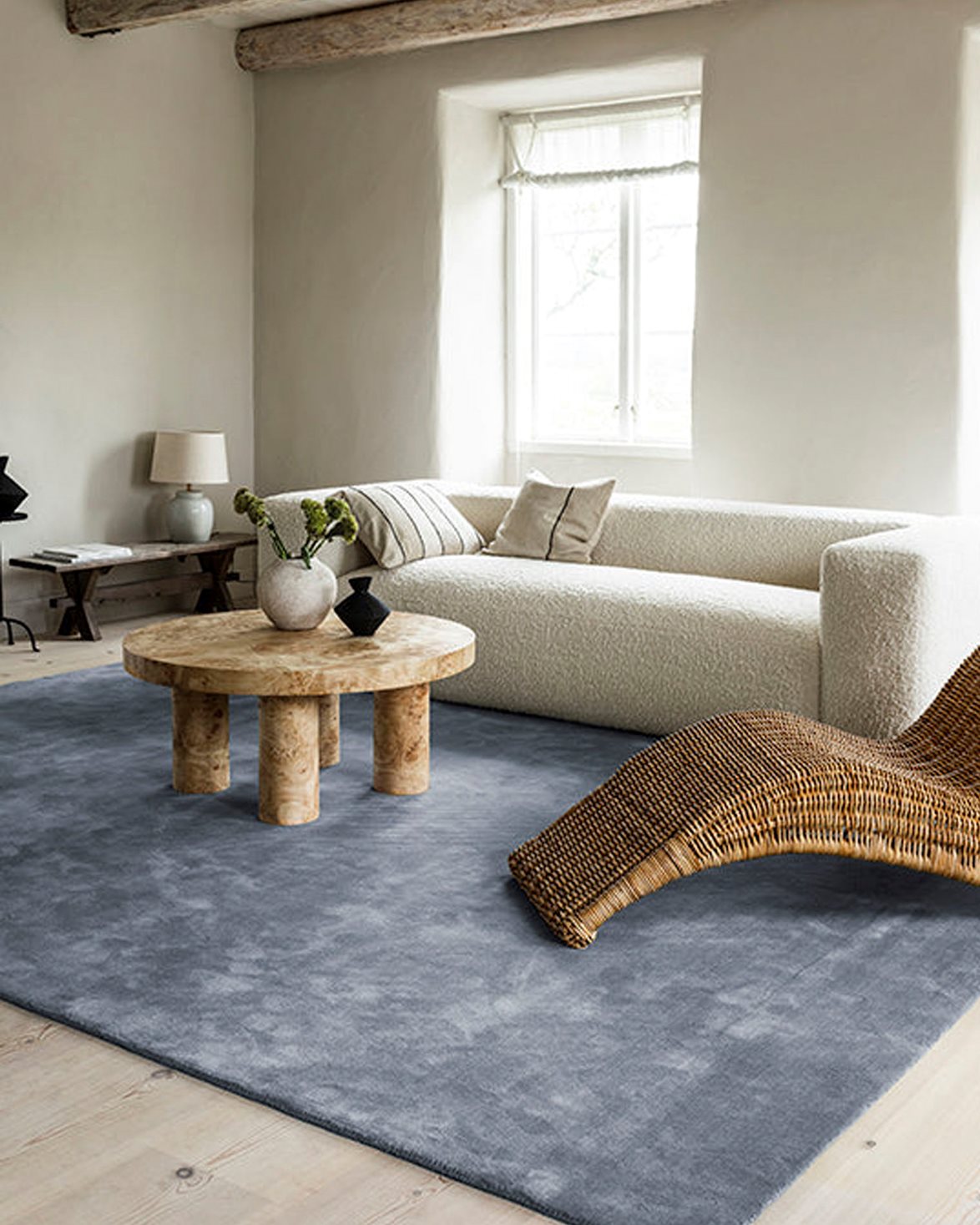 Classic Solid Wool Rug Sky Blue