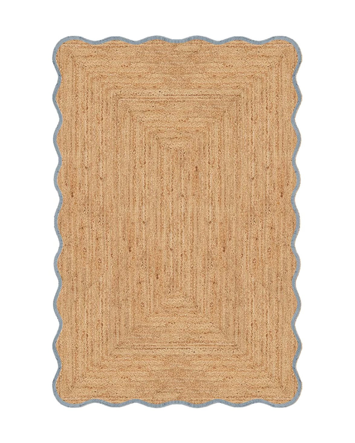 Scallop Jute Rug Misty Blue