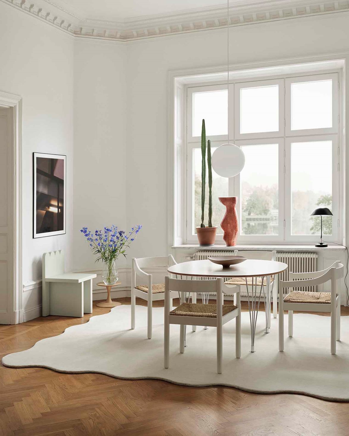 Scallop Wool Rug Bone