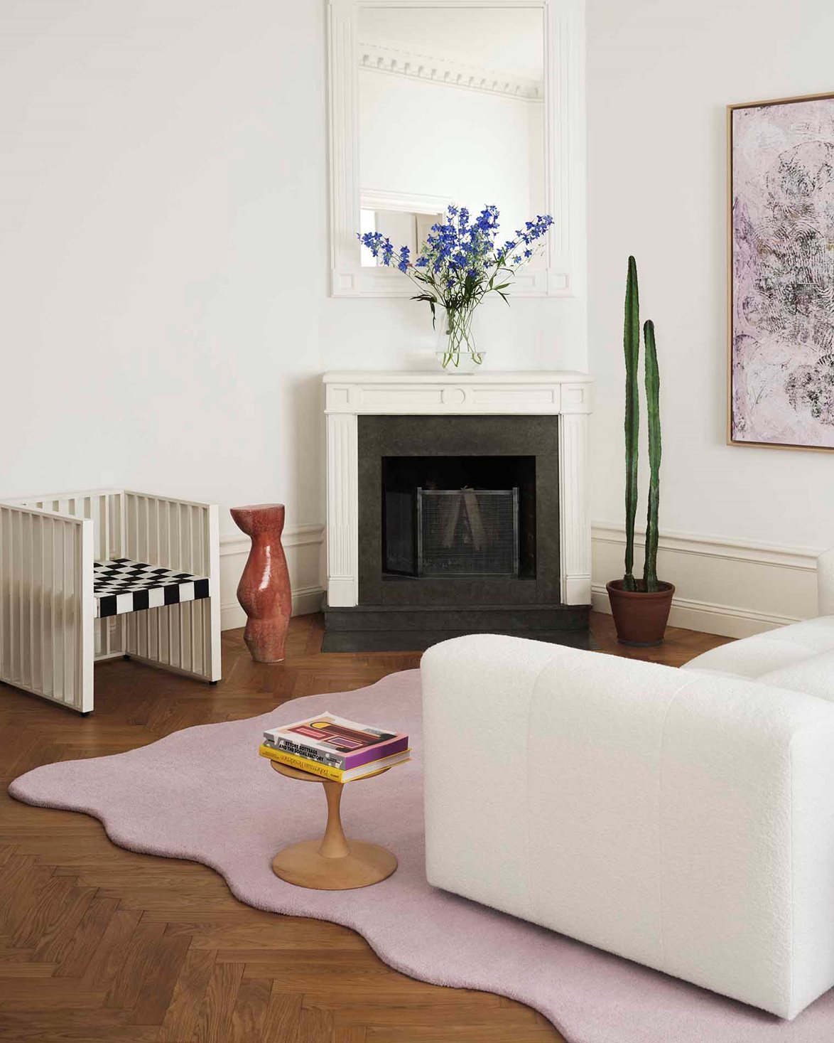 Scallop Wool Rug Bone