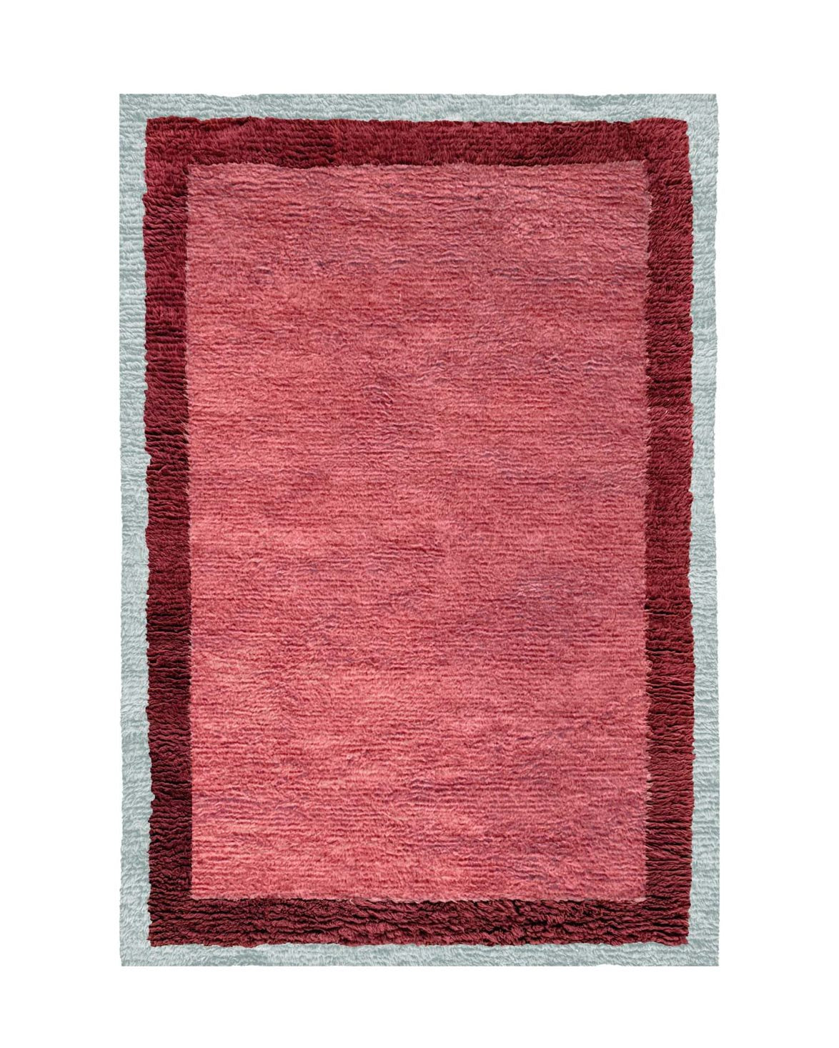 Shaggy Edge Wool Rug Rose