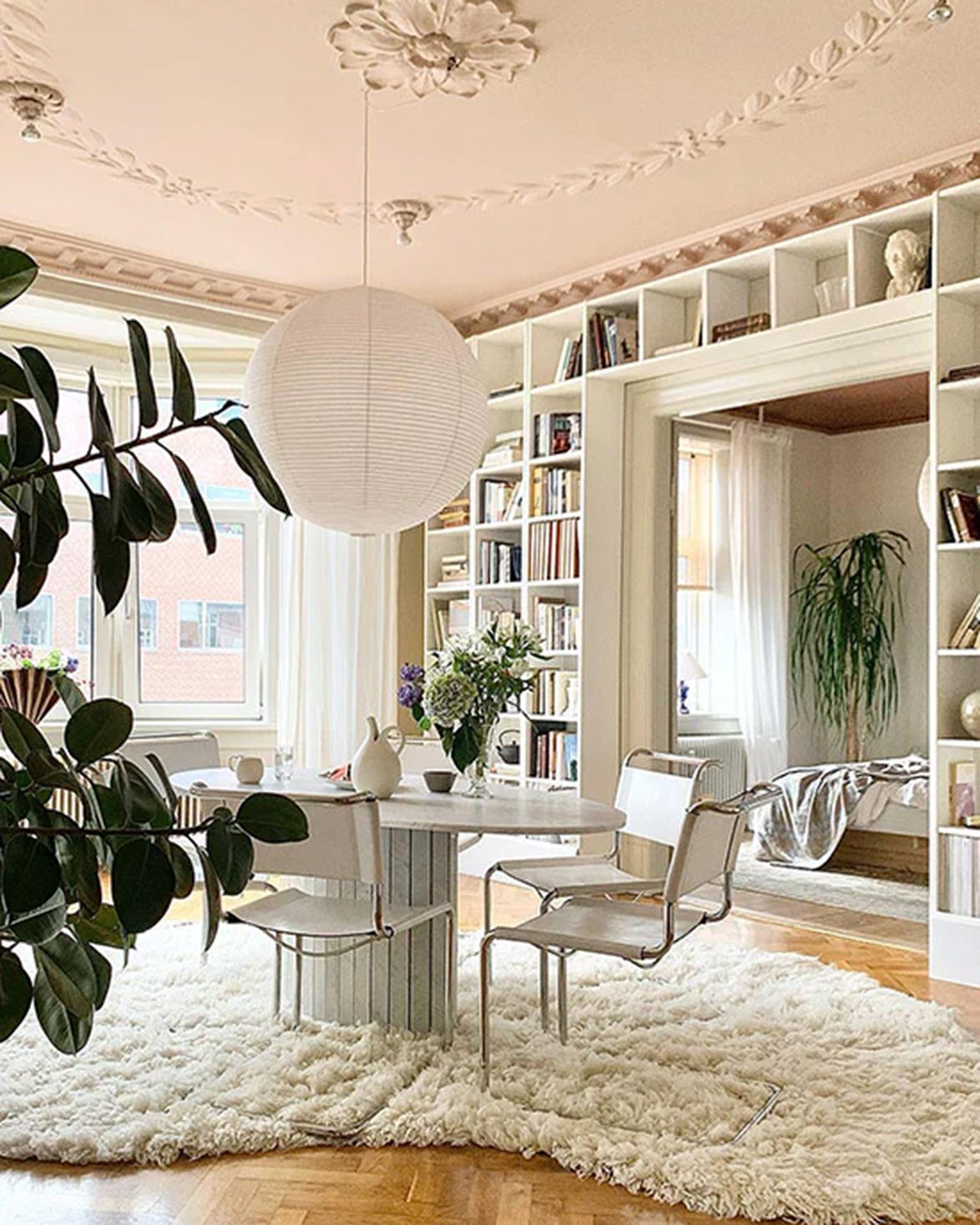 Shaggy Residue Rug White