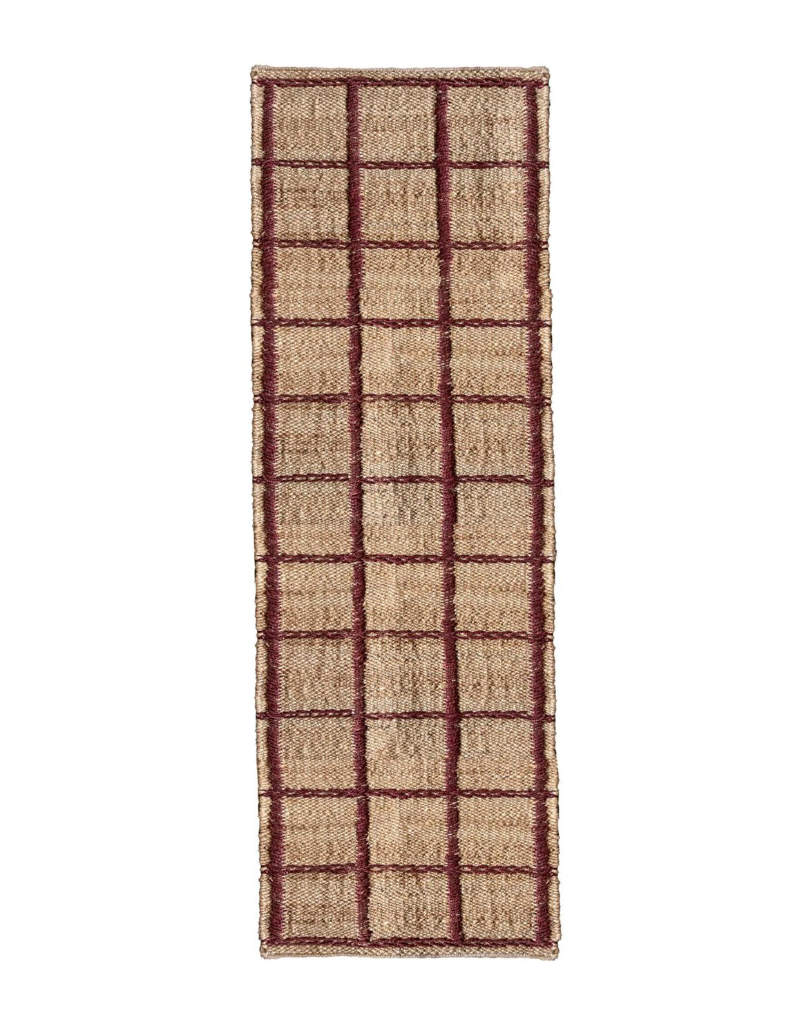 Strata Braided Jute Rug Burgundy