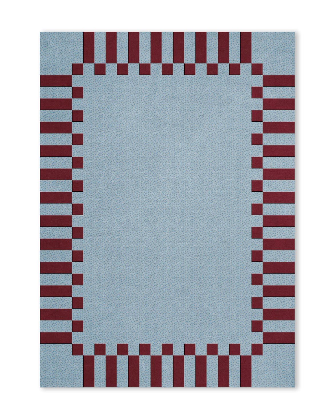 Teklan Frame Wool Rug Mulberry Sky