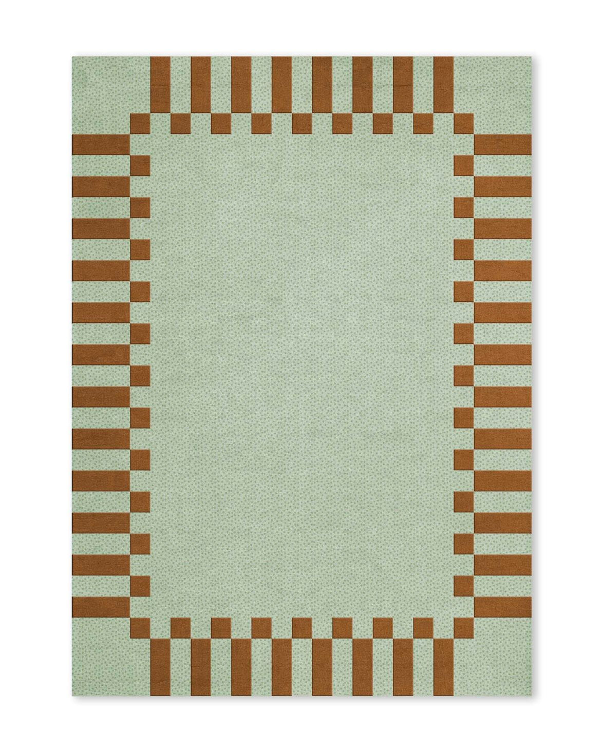 Teklan Frame Wool Rug Pistachio Camel