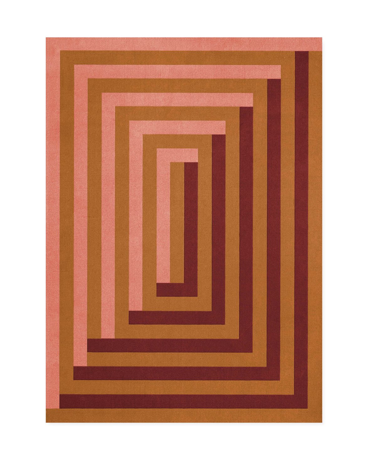 Teklan Labyrinth Rug Coral Pink