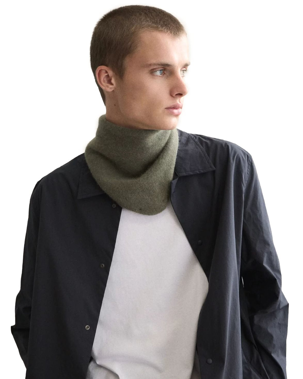 Lambswool/Caregora Bandana Scarf Croco