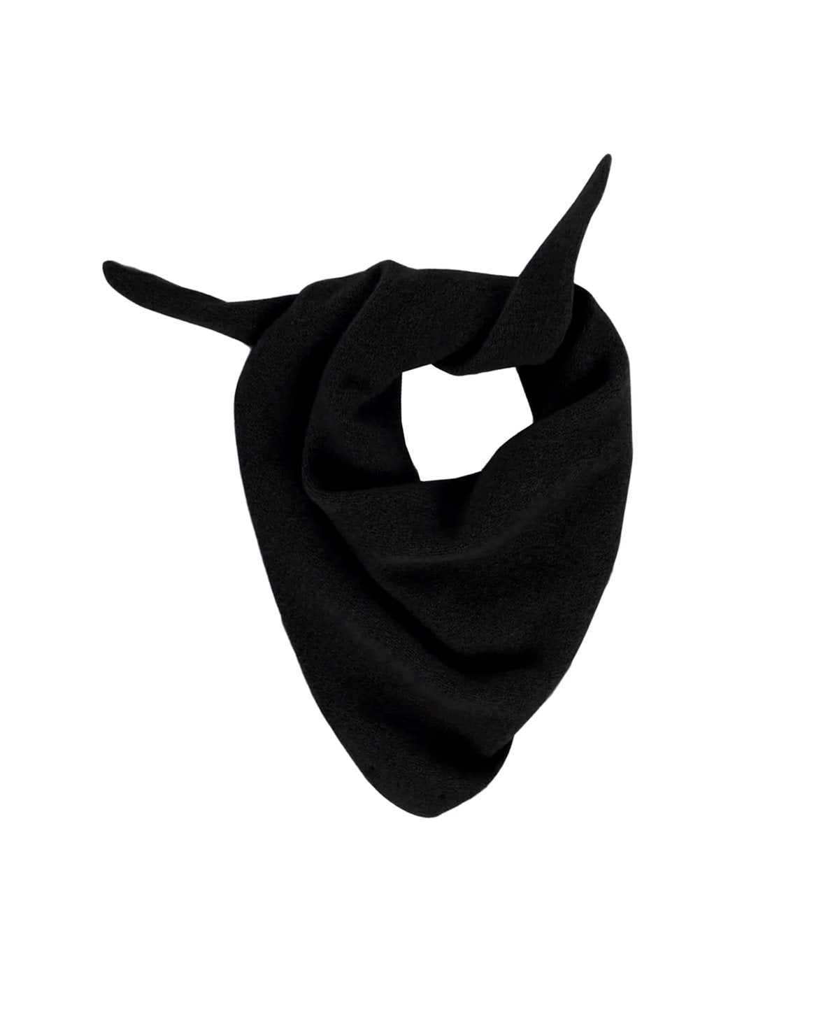Lambswool/Caregora Bandana Scarf Onyx