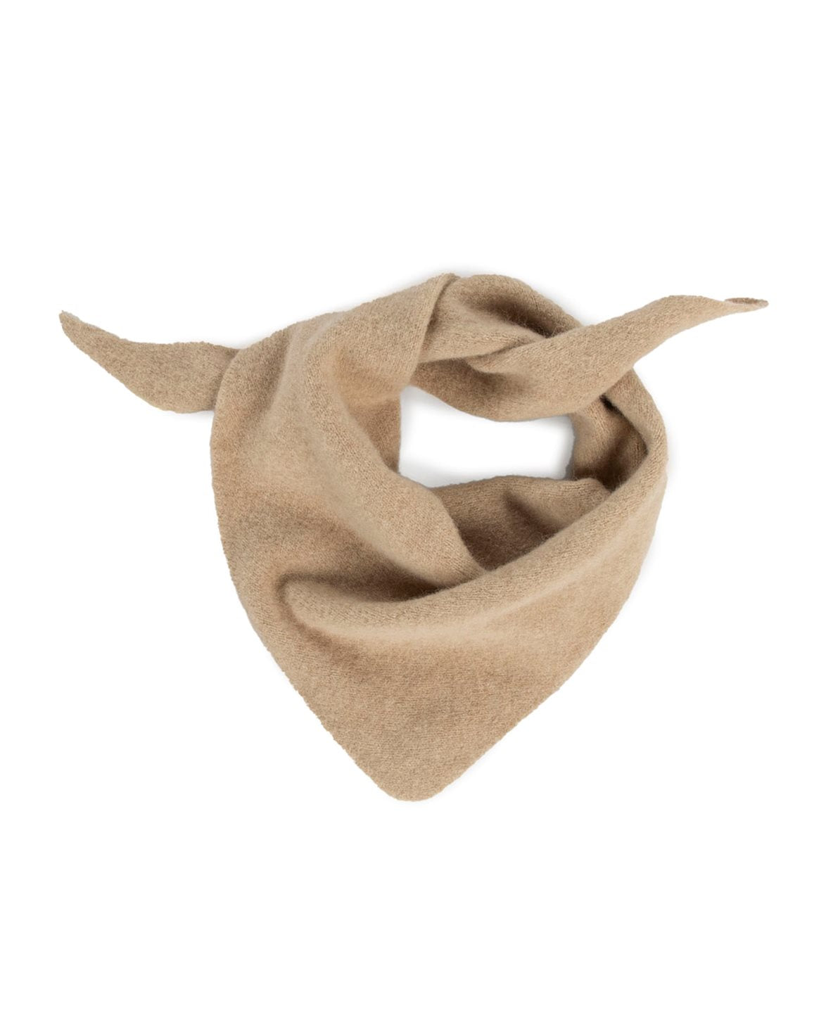 Lambswool/Caregora Bandana Scarf Sand