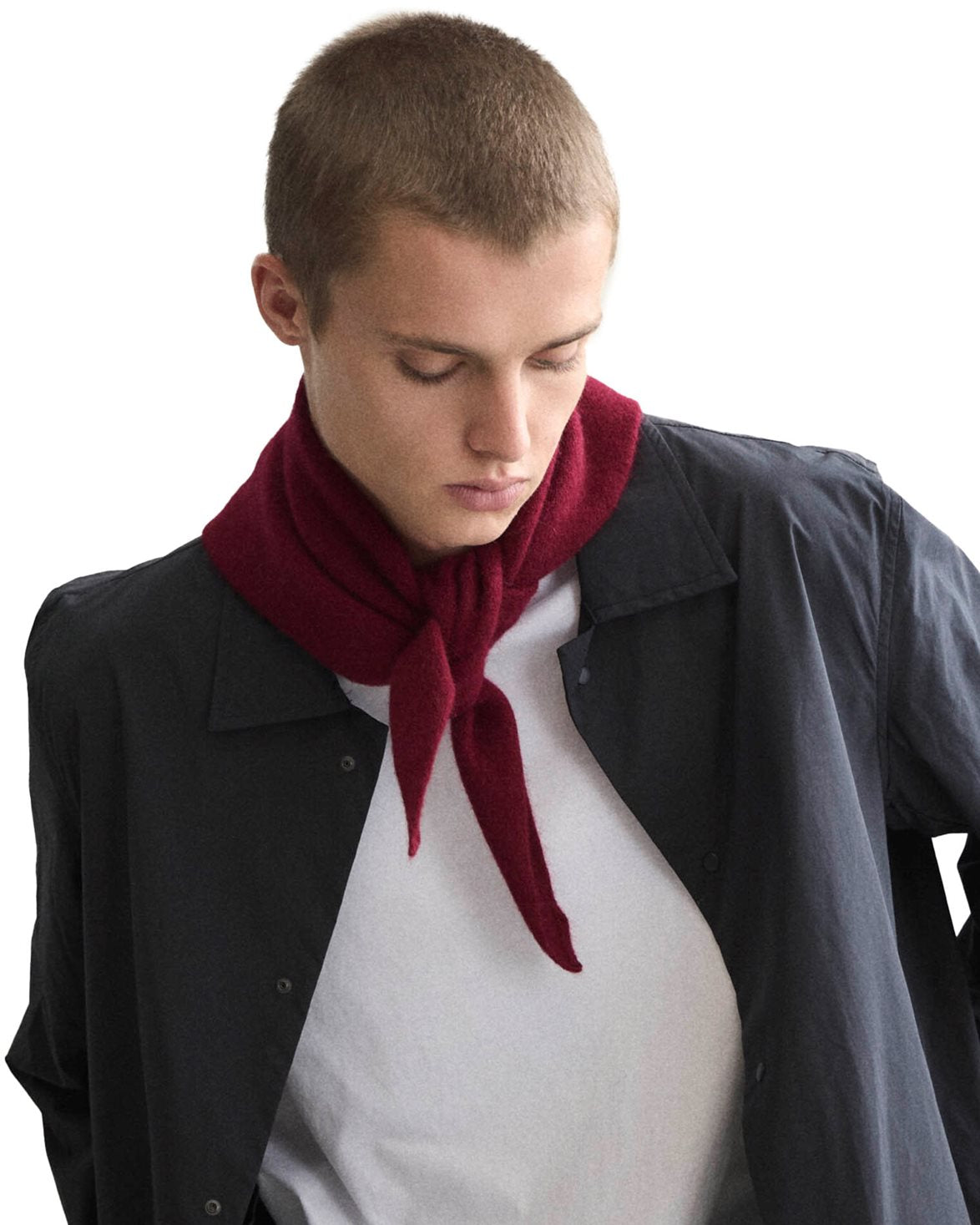 Lambswool/Caregora Bandana Scarf Wine