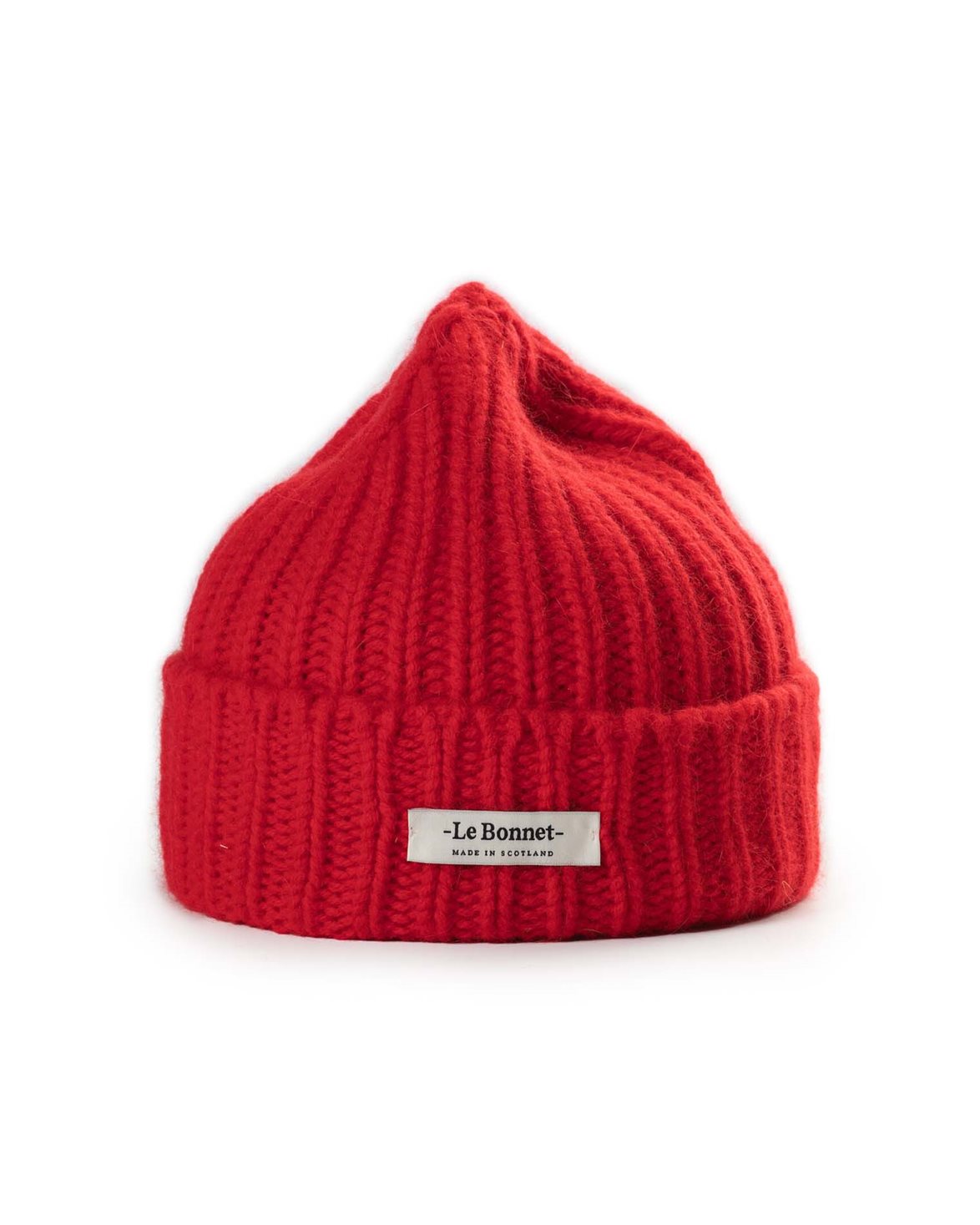 Lambswool/Caregora Logo Beanie Crimson