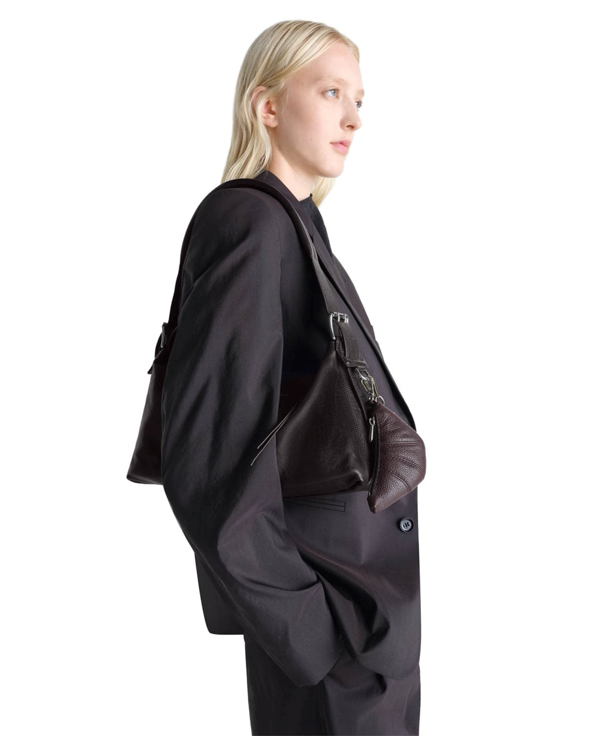 Belted Baguette Bag Dark Chocolate