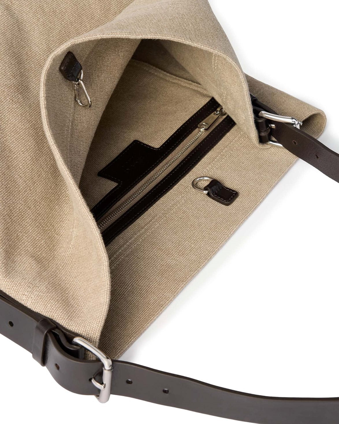 Belted Tote Bag Dark Linen