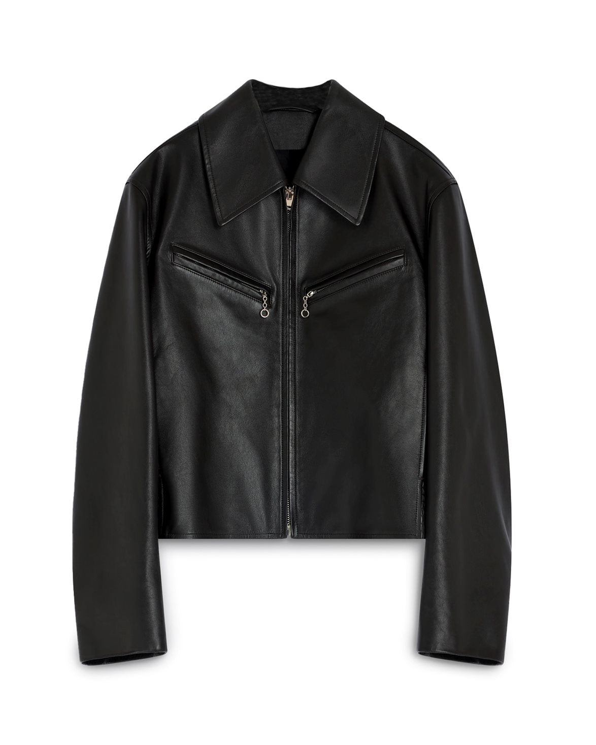 Boxy Leather Blouson Moka