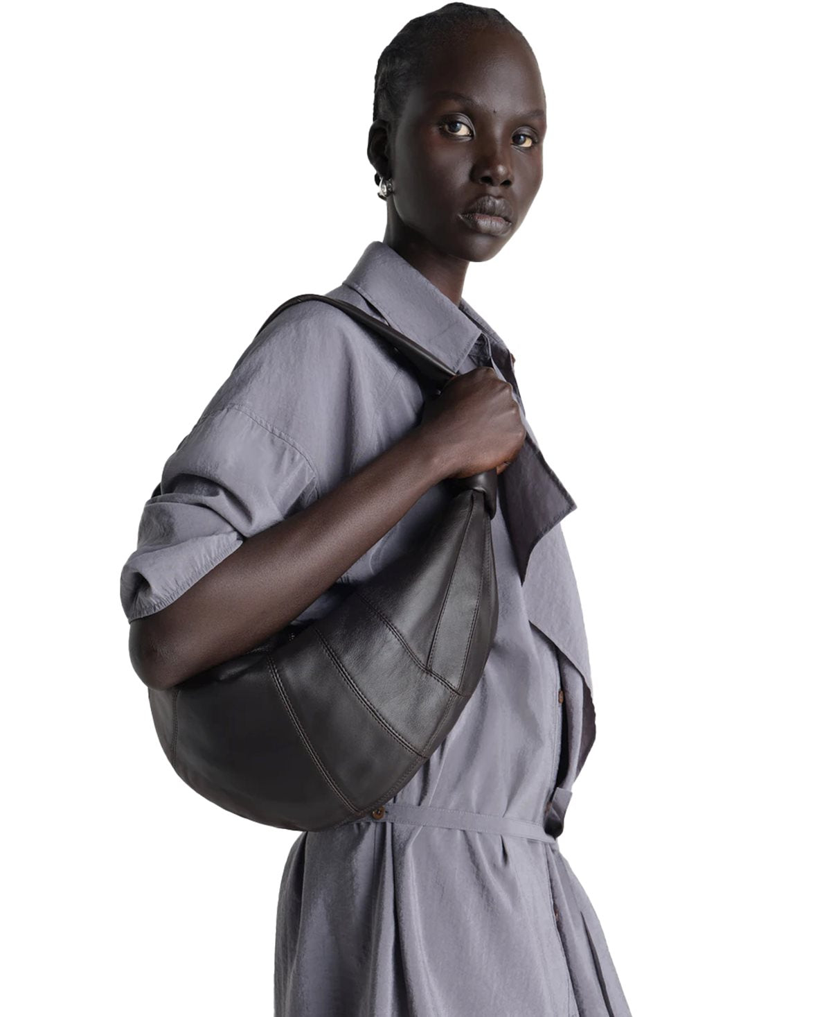 Fortune Croissant Bag Nappa Leather Dark Chocolate