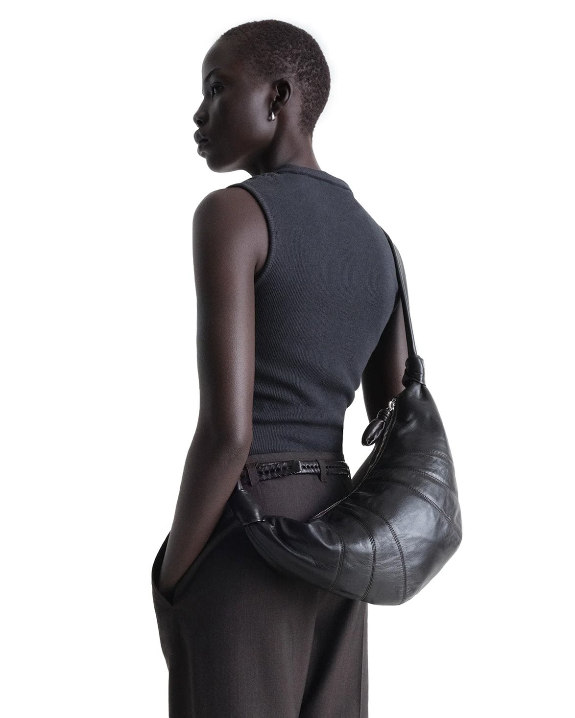 Medium Croissant Bag Nappa Leather Dark Chocolate