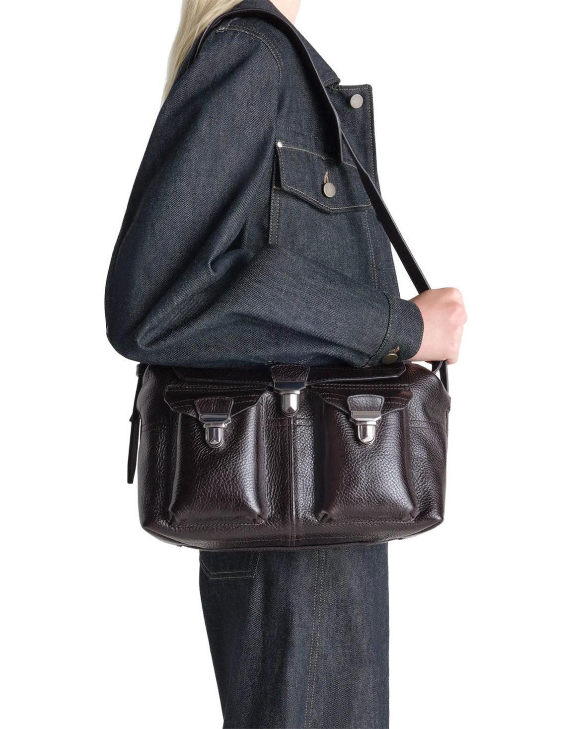 Medium Gear Bag Glossy Vegetable Leather Espresso