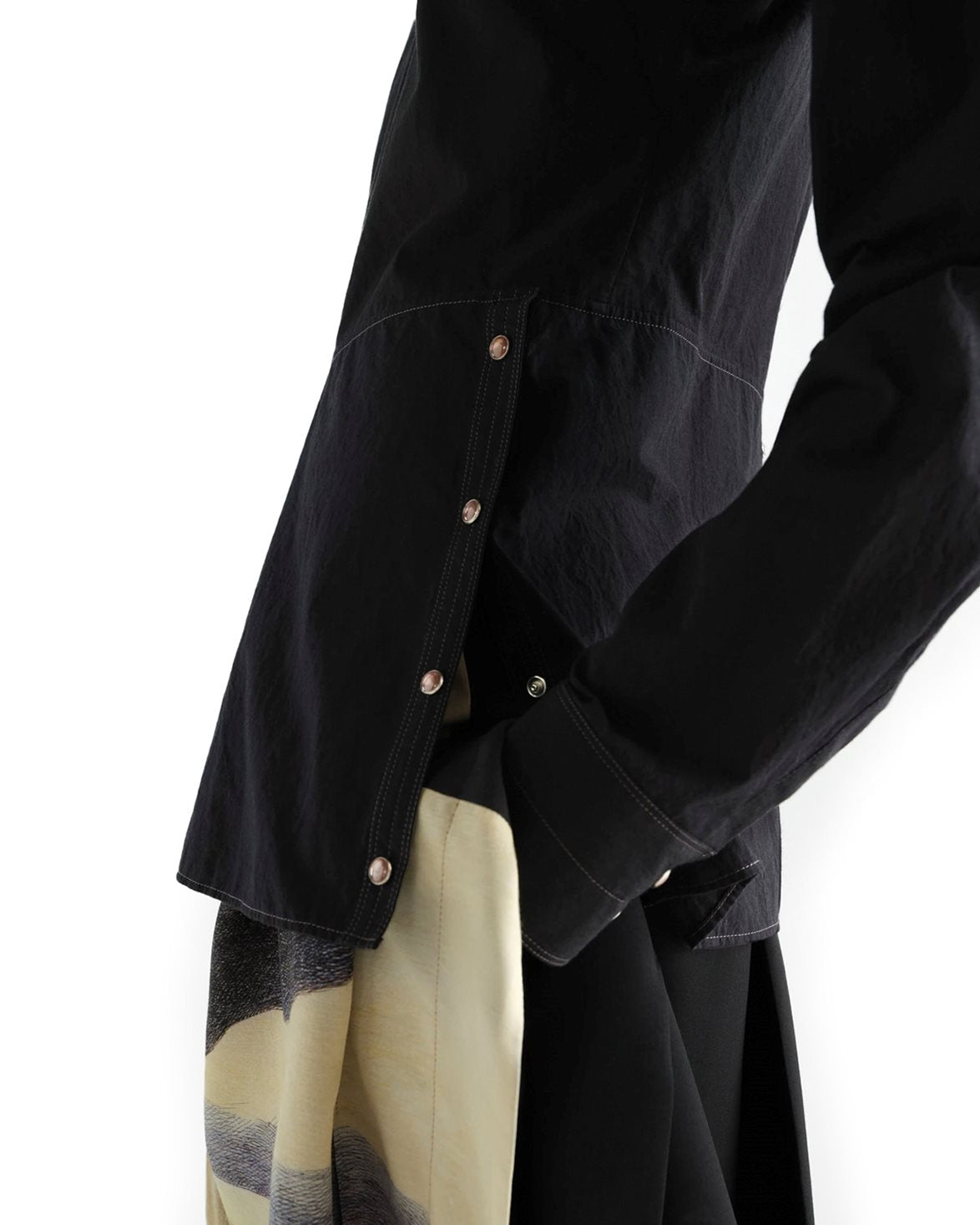 Plastron Top With Snaps Black