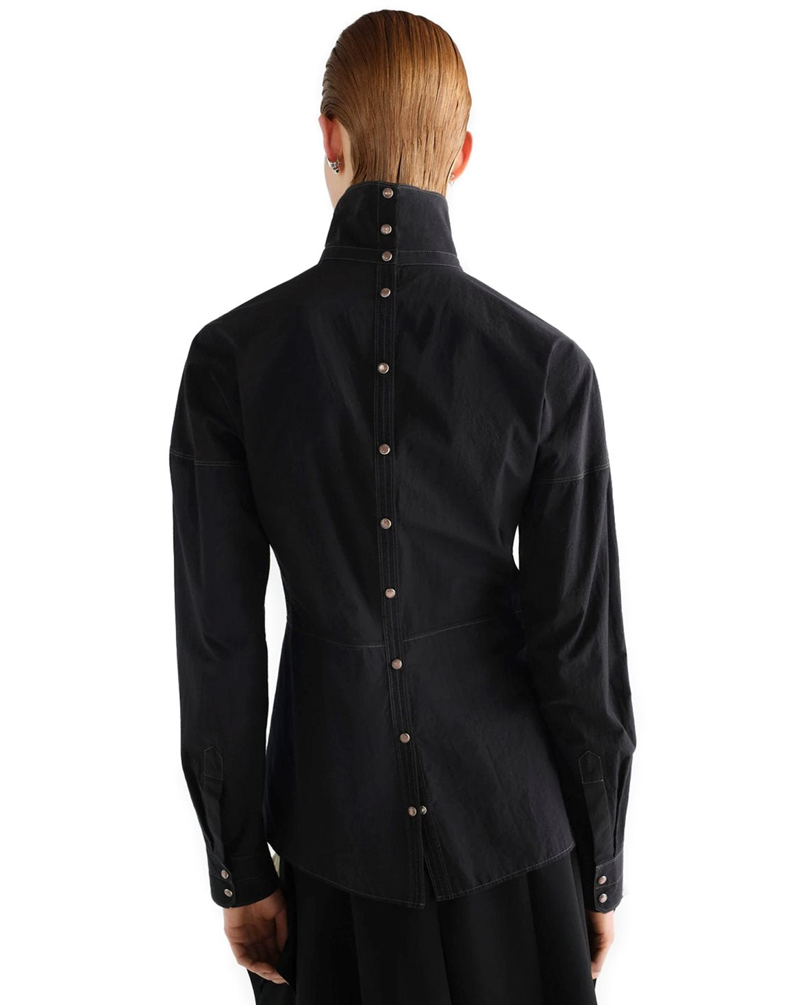 Plastron Top With Snaps Black