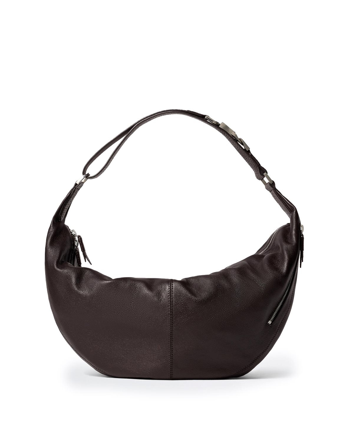 Quiver Clip Bag Grained Buffalo Leather Dark Chocolate