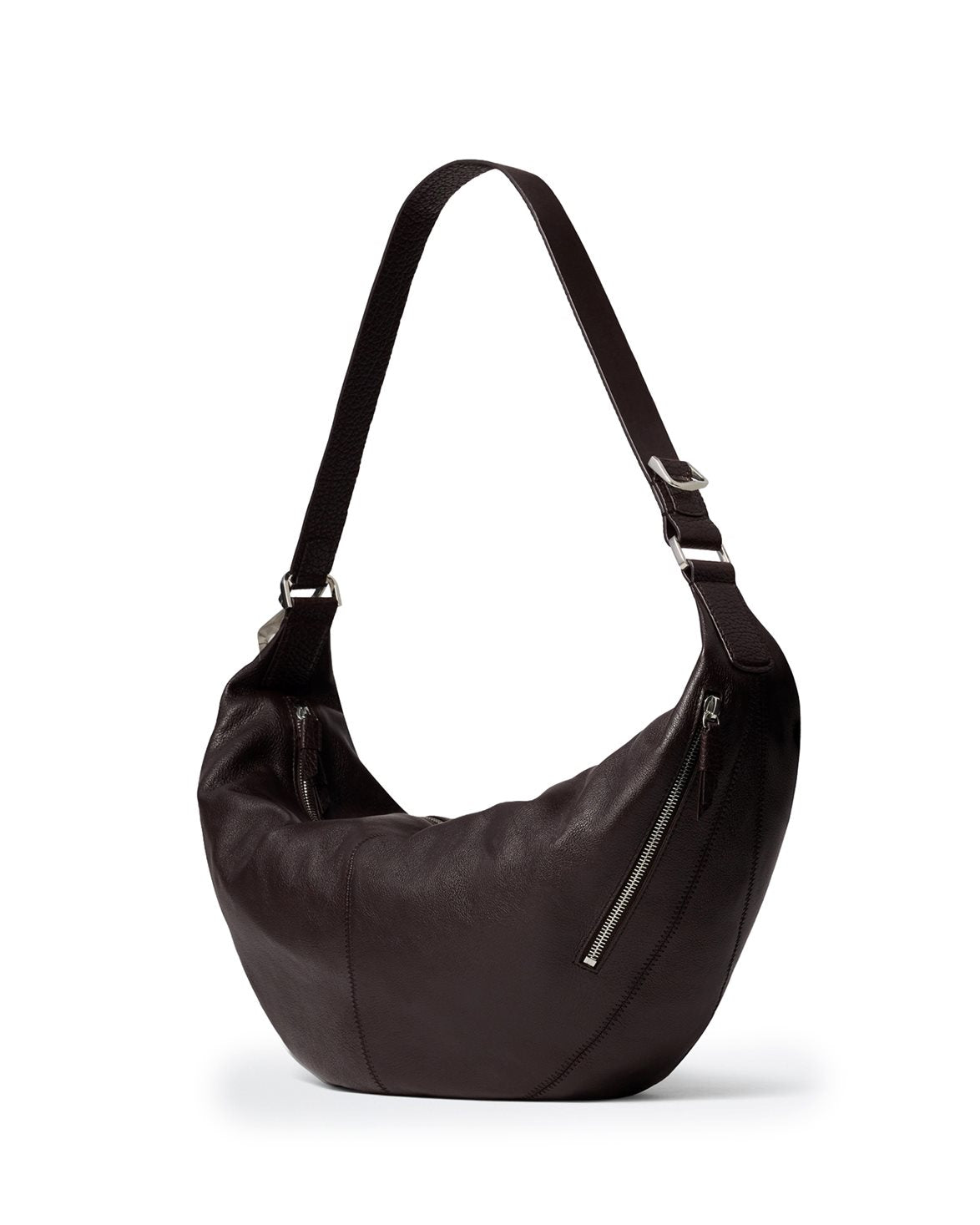Quiver Clip Bag Grained Buffalo Leather Dark Chocolate