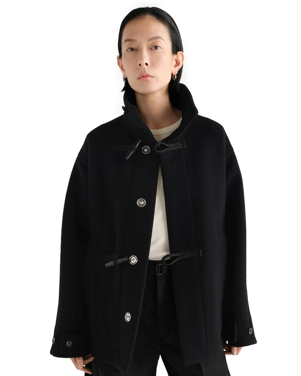 Short Duffle Coat Black
